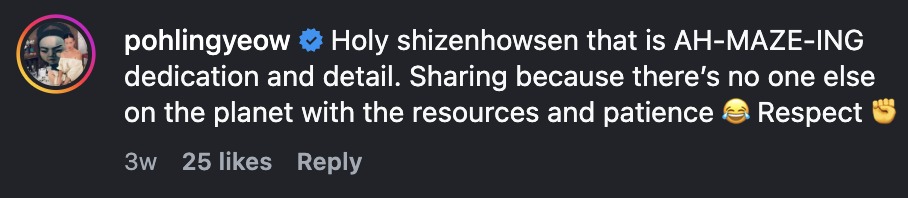 Comment: AH-MAZE-ING dedication and detail